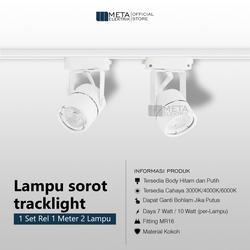 Paket Lampu Sorot 1 set isi 2 + Rel 1M LED Track Light Rel Spotlight