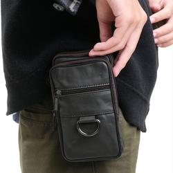 Tas Handpone Kulit Asli Pria Model Ring Terbaru Hitam