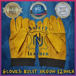 Sarung tangan argon dg karet rekat zip / gloves safety tebal 12inch