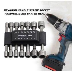 Kunci Sok Mata Bor Hex Nut Driver Set Kunci Sok Socket / isi 9pcs / 14pcs Kunci Sok Drilling / Hex Nut / Mata Roofing Hex Socket Set Kunci Mobil Motor - MITRAMAKASSAR
