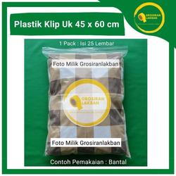 Promo Plastik Klip Jumbo 45X60 Ziplock Bening Besar Zipper Bungkus Packing Baju Celana Tebal 0.5 Terlaris