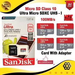 MicroSD Ultra 32GB 64GB 128GB - Memory Card San Disk Class 10 100MB/s Original