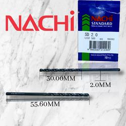 Nachi Mata Bor besi HSS 2mm Drill 2.0MM Merk Nachi straight Drill HSS 2 mm baru