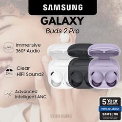 Samsung Galaxy Buds 2 Pro Earphones Bluetooth By AKG TWS Earphones Wireless 24 Bit Hi-Fi Audio 360 Audio Intelligent Active Noise Canceling 2 Way SpeakerMic 3 Mikrofon VPU DNN Personalized Beamforming Voice Wake-up Bixby 5 Tahun Jaminan