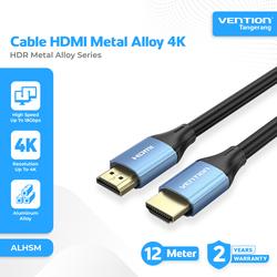 Vention Kabel HDMI Male to Male 4K HDR Cable Aluminum Alloy Series Blue HDMI Cable 12M 12 Meter - ALHSM