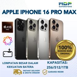 NEW! APPLE IPHONE 16 PRO MAX 256GB 512GB 1TB  GARANSI RESMI