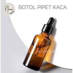 Botol Pipet Amber Tutup Hitam Glossy