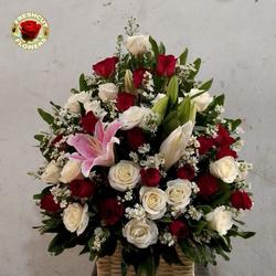 Bunga Hias meja fresh mawar mix bunga lili wangi