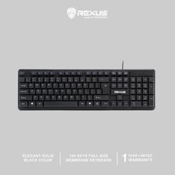Rexus K278 USB Keyboard for Office Membrane , Plug and Play Good Quality for Daily Use Black Hitam