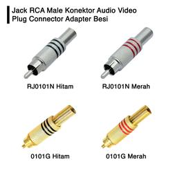 Jack Jek RCA Male Konektor AV Audio Video Plug Gold Plate Adapter Besi