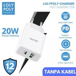 LOLYPOLY Home Charger USB C PD 20W + QC 3.0 Dual Channel Fast Charging