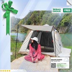 WolFAce Tenda Camping Lipat Otomatis Quick Open Anti UV Rain Proof - C - beige, Etc
