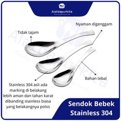 Sendok Bebek Sekoteng Ronde Kuah Model Lebar Bahan Stainless 304 Food Grade Anti Karat Ergonomis Kitchenware
