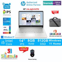 HP 14s-dq5152TU i5-1235U 512GB SSD 8GB IPS Win11+OHS - TANPA_ANTIGORES