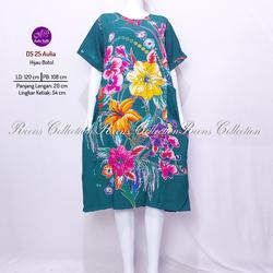 LIVE EXCLUSIVE - Batik Aulia Daster 25 Tanpa Kancing 2 LD 120 Saku Depan | Daster Lengan Pendek Di Bawah Lutut Rayon Premium