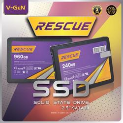 V-Gen SSD RESCUE 128GB/256GB/512GB/1TB SATA III 2.5inch Internal Drive untuk Laptop & PC Garansi 3 Tahun Performa Tinggi 500MB/s Baca 400MB/s Tulis