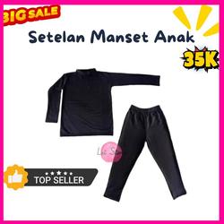 Setelan Manset Anak Lengan Panjang Polos Usia 8-12 Tahun Fashion