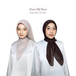 Roselover | Plain Firm Old Paris Square Scarf Hijab Paris Jadul Basic (113x113 cm)