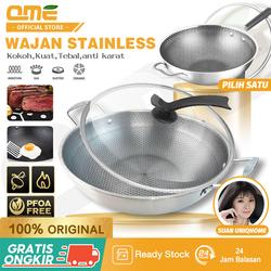 [EXCLUSIVE SUAN] QME- Wajan Penggorengan Stainless Tahan Panas Anti Lengket Kitchenware