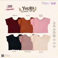 Kazel x Zebe Youra Crop Top | Atasan Kaos Anak Perempuan 1 pcs | Pakainan Anak Perempuan | Fashion Anak Perempuan 6-7 tahun warna random