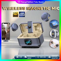 Q8 Pro Magnetic Mic Wireless Clip On Microphone Dual Mikrofon HP Lavalier Plug & Play Dual DSP ENC Live Streaming Vlog Konten mic konten kreator ios android