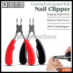 Gunting Kuku Jempol Kaki Anti Cantengan Nail Clipper Stainless Steel Dead Skin Dirt Remover - Hitam / Merah - Gunting Kuku Cantengan Jempol Kaki - Gunting Kuku Miring Jempol Kaki Anti Centengan Toe Nail Clippers Foot Care Premium Portable - Black / Red