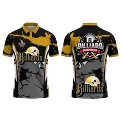 Jersey Billiard Custom full printing free custom desan,Custom Logo & Custom nick name Leher Berkerah Kancing