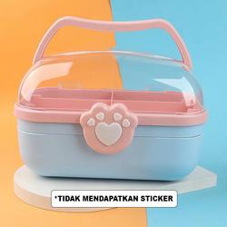 Kotak Penyimpanan Jepit Rambut Anak Aksesoris Kosmetik Obat P3K Mainan Serbaguna Plastik PP - KO005 - BIRU