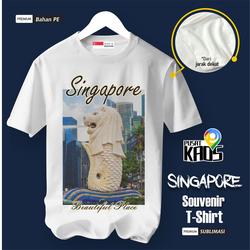 BAJU KAOS OLEH OLEH SINGAPORE SINGAPURA SG, PAKAI TAG NEGARA ASAL  BAHAN PE  SOUVENIR PREMIUM GIFT