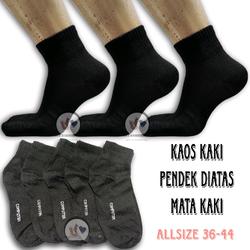 GROSIR (6 & 12 PASANG) Kaos Kaki sport pendek hitam polos/kaos kaki kerja pria blok hitam/kaos kaki pendek blok Formal Dewasa Sekolah Casual Kantor Tebal