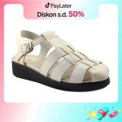 Le Bianca ALY 21-09 Sepatu Sendal Wanita Flat Sandal Kulit Sintetis Hitam Tinggi Heel 3,5 cm
