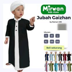 Mirwan Kids Store - ORI by Rainan Gaizhan Jubah Anak Laki Laki Usia 1 sampai 13 tahun bahan Nyaman Model Keren Katun Polos Jubah 2 in 1