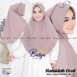 (BASYA) HAMIDAH OVAL XL•hijab instan pet•jilbab bergo syar'i•kerudung pet oval jumbo•jersey premium•