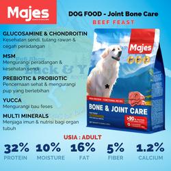 Majes High Protein Bone Joint Care Beef Feast Makanan Anjing Dog Food Dewasa