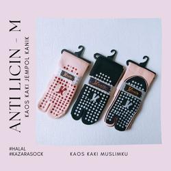 Kazarasock - Kaos Kaki Kanik Anti Licin - Kaos Kaki Renang - M Hitam Spandex Muslim Panjang Wanita Dewasa Polos