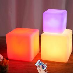 lampu meja led lampu tidur lampu cube use charger lampu kotak 8cm dan 15cm 16warna bisa pilih buat rumah club outdoor anti air