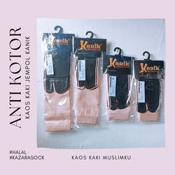 Kazarasock - Kaos Kaki Jempol Dewasa Kanik Telapak Hitam - Anti Kotor S/M/L/XL Muslim Wanita Panjang Motif
