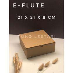 (5 Pcs) Box Kardus E-Flute Coklat Untuk Packaging Olshop Sovenir Baju Kotak Kado Hampers Snack 21x21x8 CM