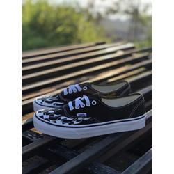 vans authentic checker flame