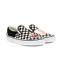 vans classic slip on rose checkered
