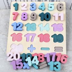 Chunky Puzzle Kayu Angka mainan edukasi belajar berhitung montessori