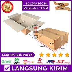 Kardus Karton Box Polos Packing 50x31x16 Cm, Tebal Baru MURAH