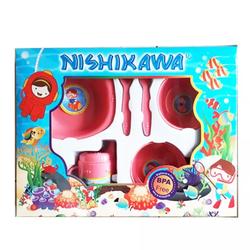 Tempat Makan Bayi Nishikawa 8110 Feeding Set - Alat Makan Bayi Set - Merah Muda