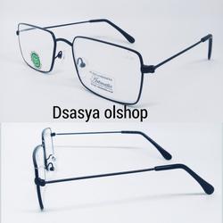 Kacamata Baca Plus Frame Besi Kotak Fashion Pria Wanita Atm 1001 - Hitam, +100