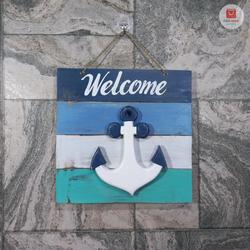 Papan Kayu Jangkar Welcome Gantungan Dekorasi Dinding Home Decor