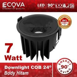 ECOVA Lampu LED Downlight COB 24 7 WATT Elegant Dekoratif Warna Hitam