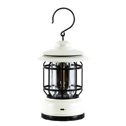 Lampu Camping Lentera Retro Model Gantung Rechargeable Cahaya Kuning - Putih