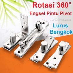 Engsel Pivot Atas Bawah Set Engsel Pintu Ayun Stainless Steel Tanam Lantai Pintu Kayu Putar Rumah Swing