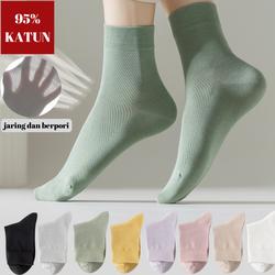 kaos kaki wanita panjang dewasa tinggi bawah betis bahan katun premium women socks BS790