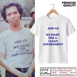 Kaos Pria Wanita Dewasa Dono Warkop Join Us We Fight For a Clean Goverment / Baju Sindiran Kritik  Pejabat 100% Cotton Combed 30s & 24s Baju Katun D50